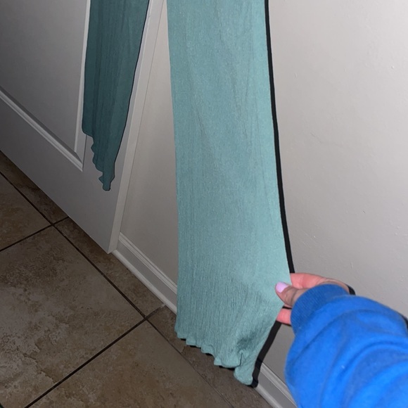 NWOT light blue green strapless wide leg jumpsuit - Picture 3 of 5